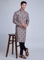 Rayon Grey Casual Wear Printed Readymade Kurta